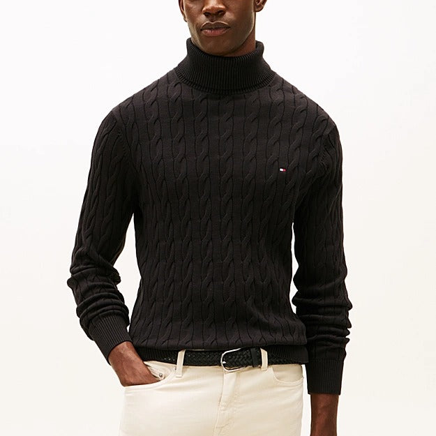 Tommy Hilfiger Dolcevita in Maglia Intrecciata