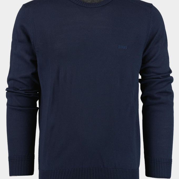 Boss Maglione Regular Fit in Misto Lana con Logo Ricamato