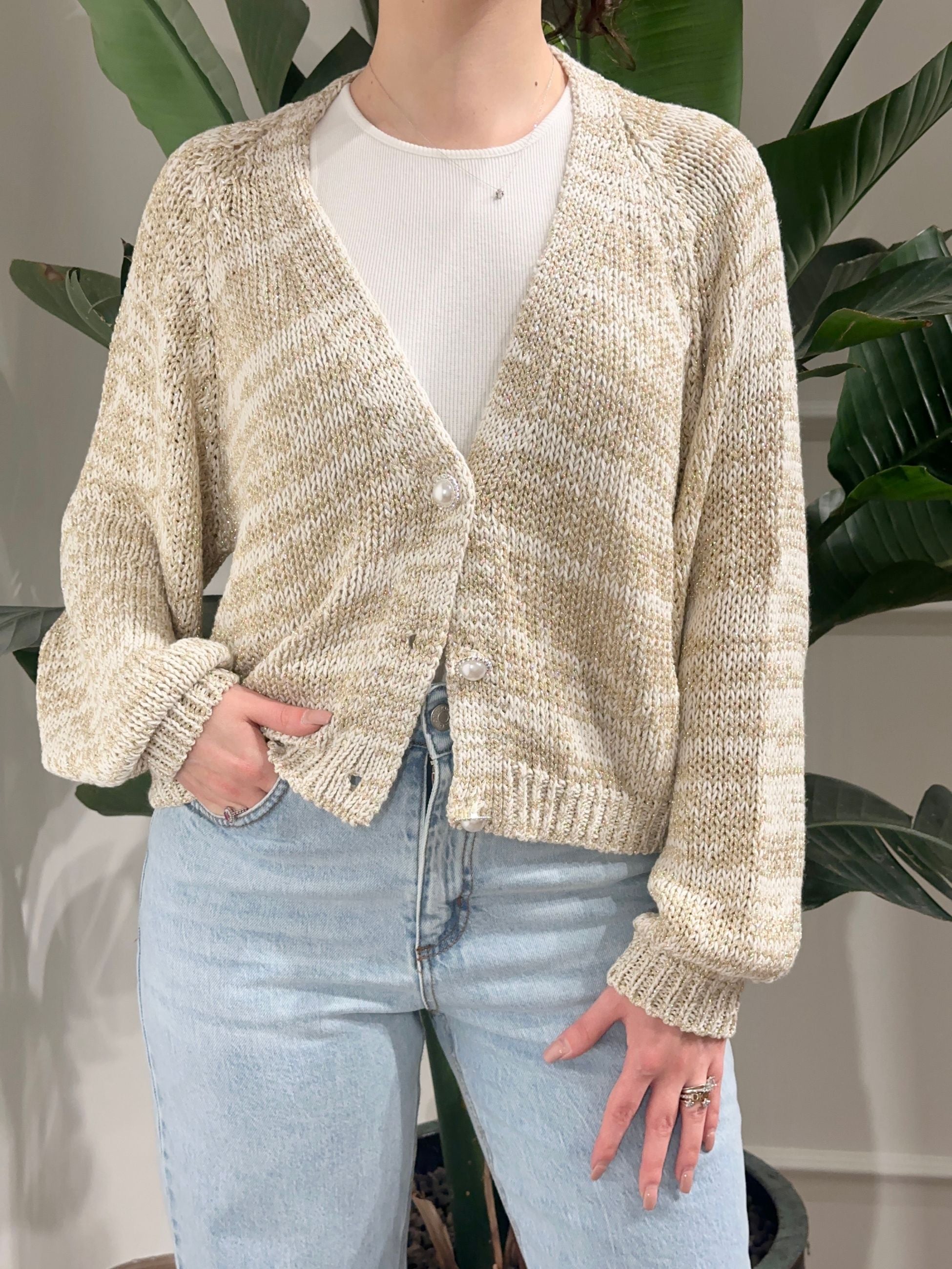 Haveone Cardigan con Bottoni Gioiello