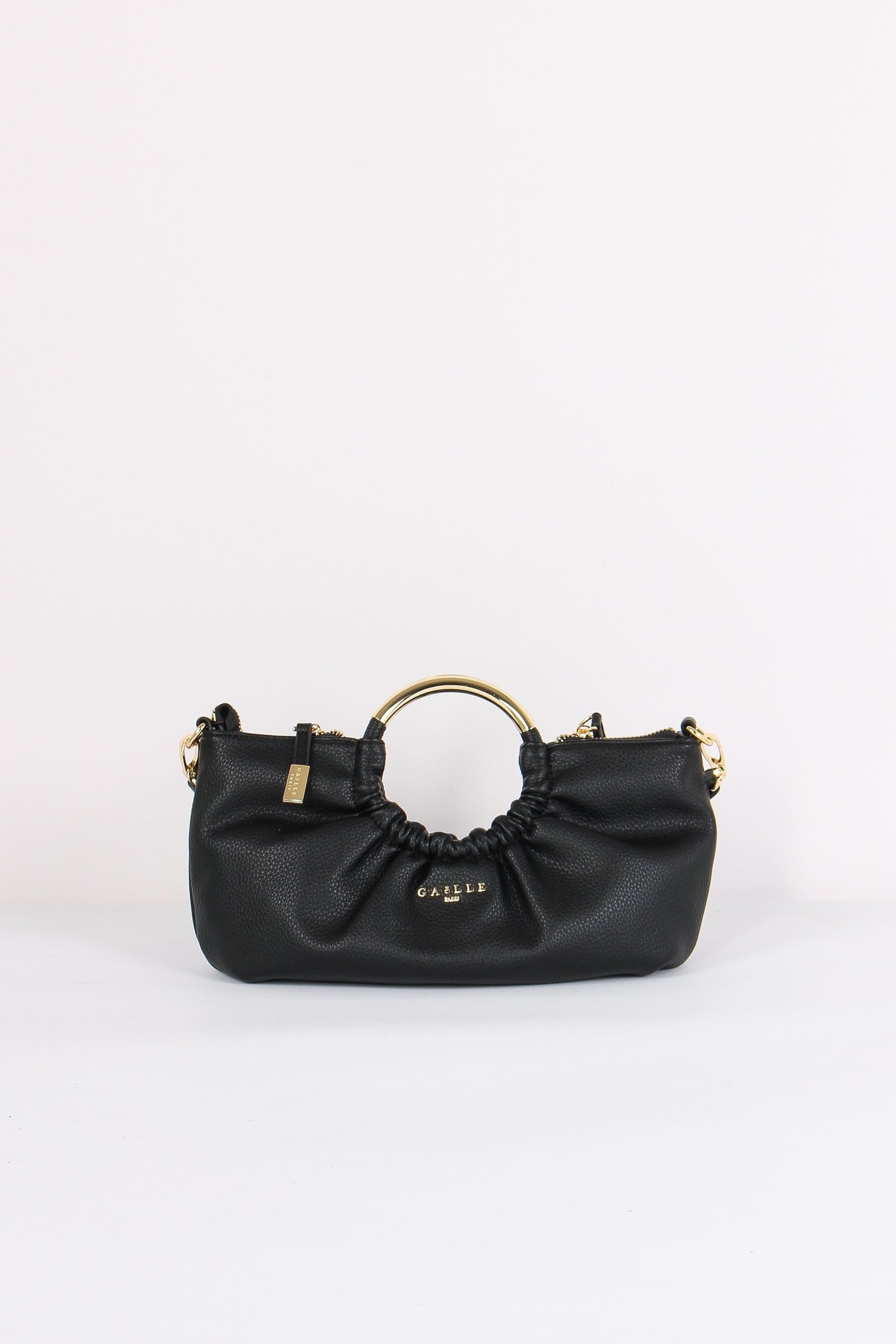 Gaelle Paris Borsa Effetto Sbuffo con Manici ad Anello in Metallo