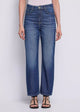 Gaudi Jeans Jeans a Gamba Dritta con Vita alta e Vestibilità Fluida Blu