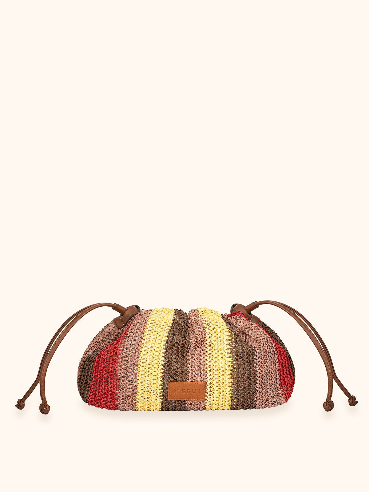 Me fui Maxi Pochette in Rafia Rosso