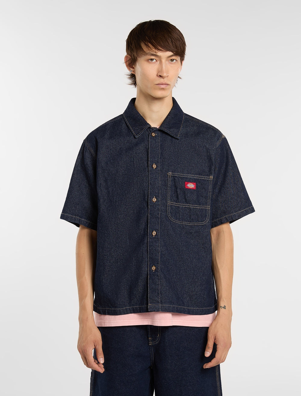 Dickies Camicia Maniche Corte in Denim 
Blù