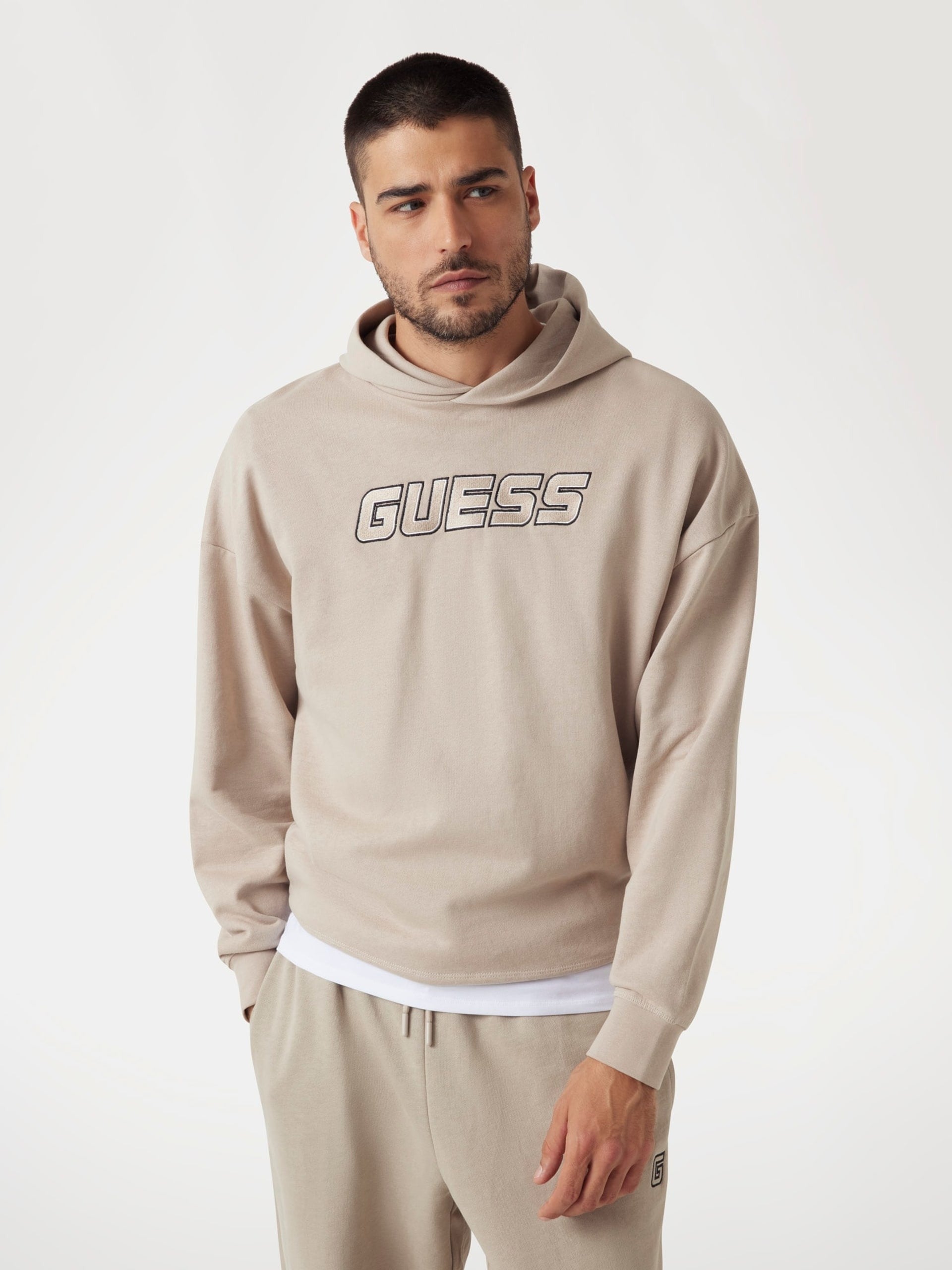 Guess Active  Felpa con Cappuccio e Logo
Beige