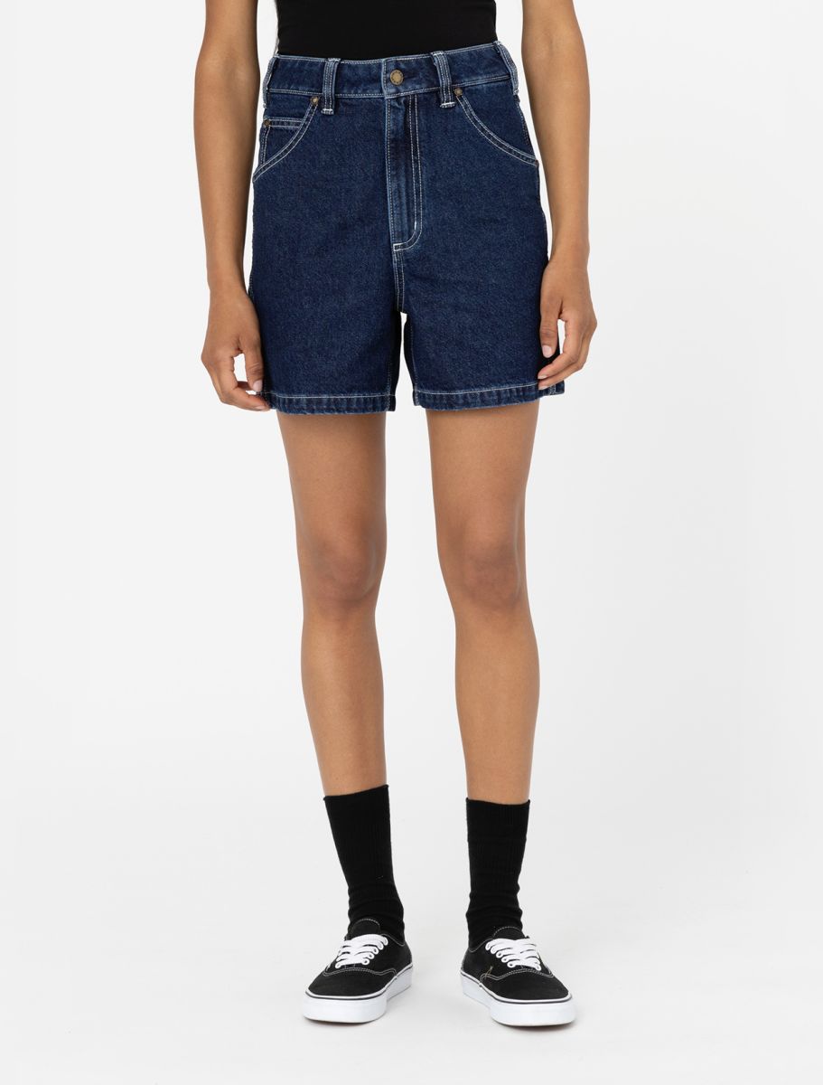 Dickies Shorts In Denim Con Tasche Laterali e Logo