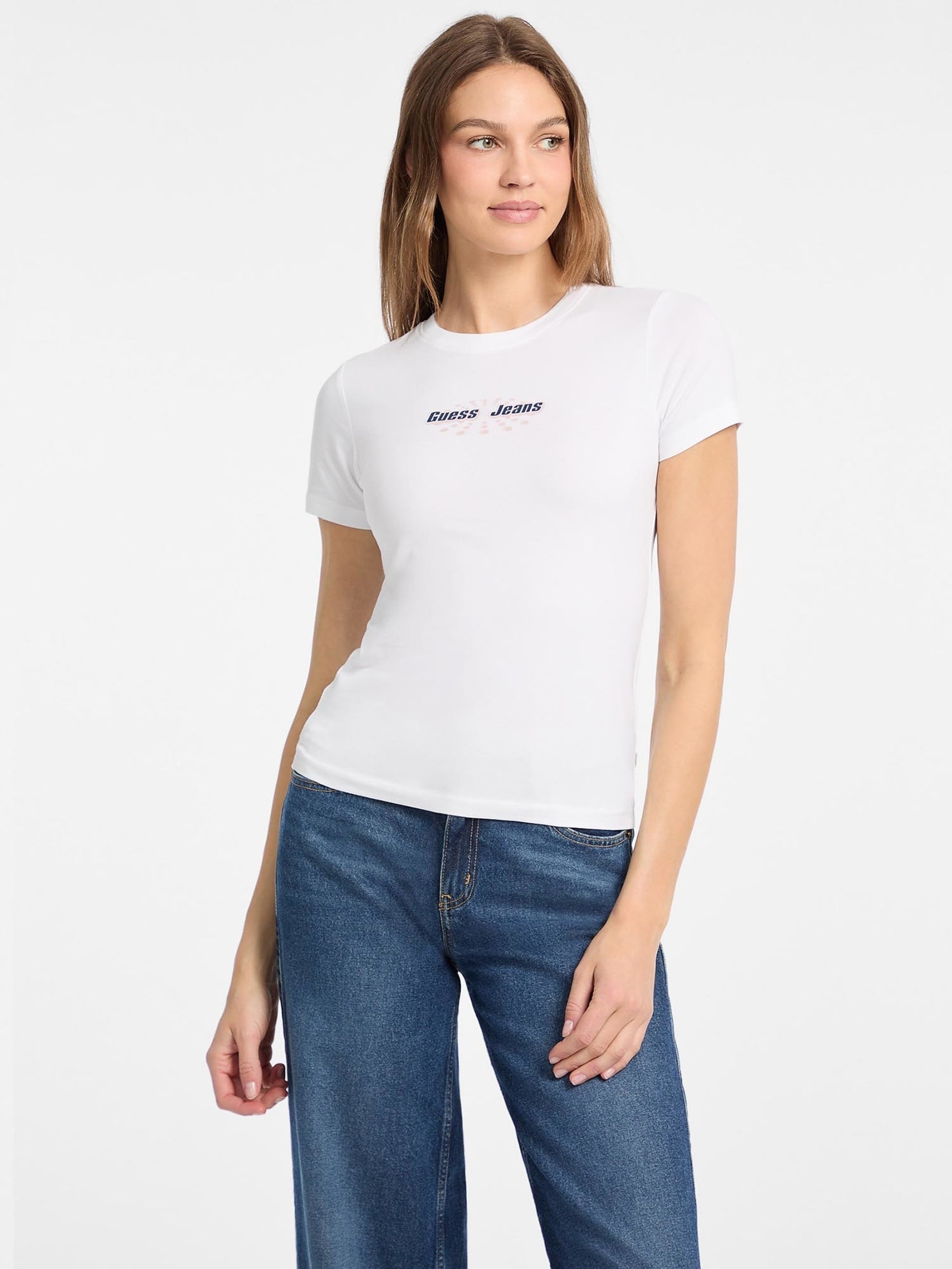 Guess Jeans T-shirt Logo con Vestibilità Slim
Bianco