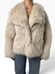 Vicolo Giacca In Ecopelliccia con Maxi Revers Beige