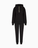 Armani EA7 Tuta in jersey di cotone stretch con cappuccio Nero