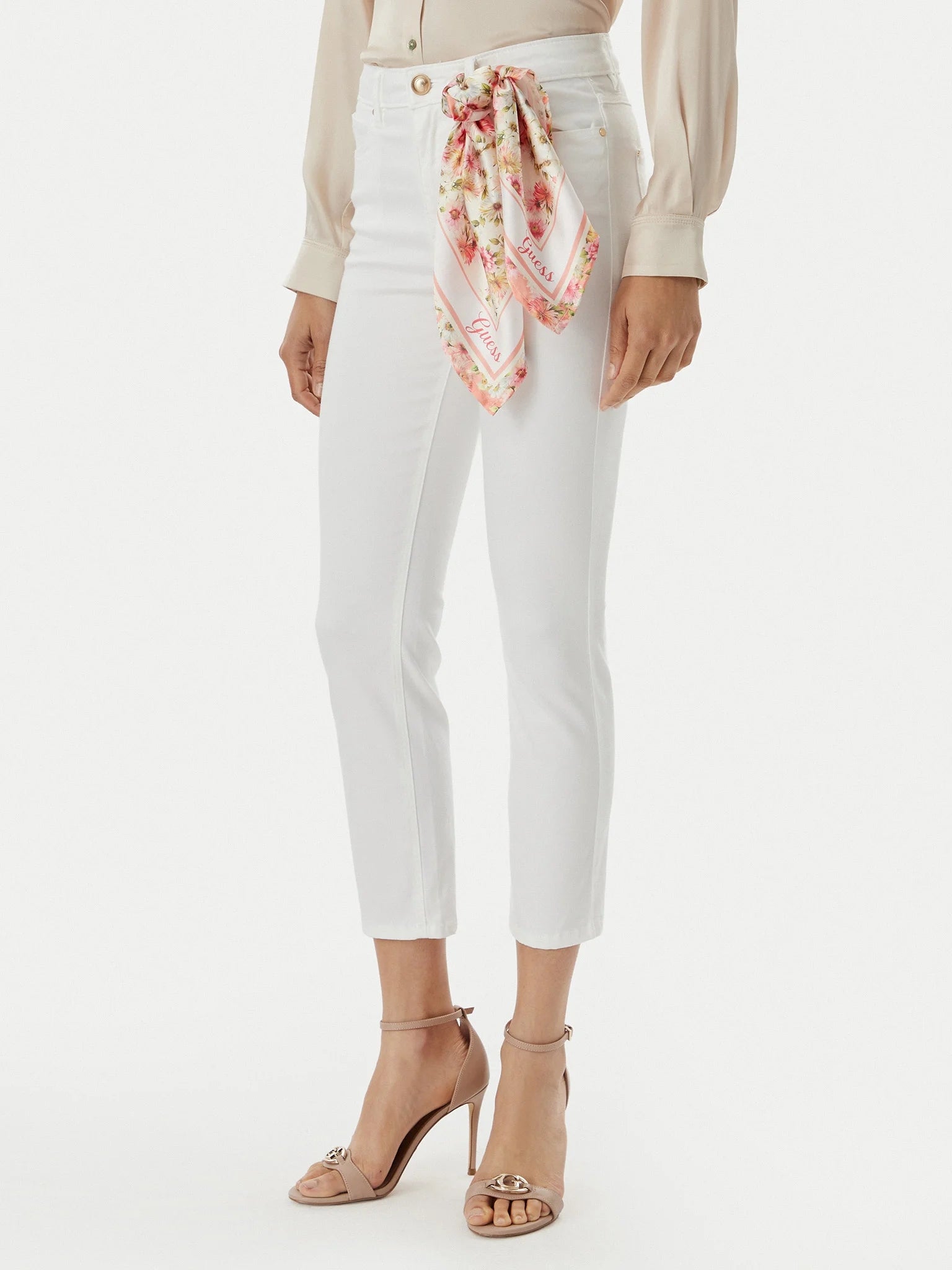 Guess Pantalone Capri Skinny con Foulard in Vita