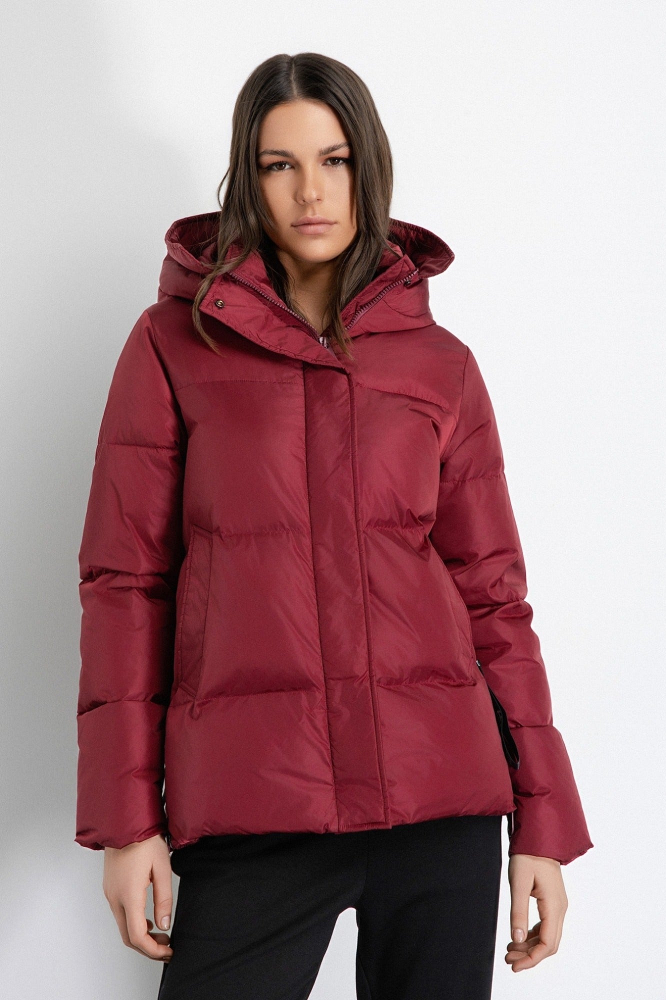 Gaelle Paris Piumino Manica Lunga con Tirazip Logato Bordeaux