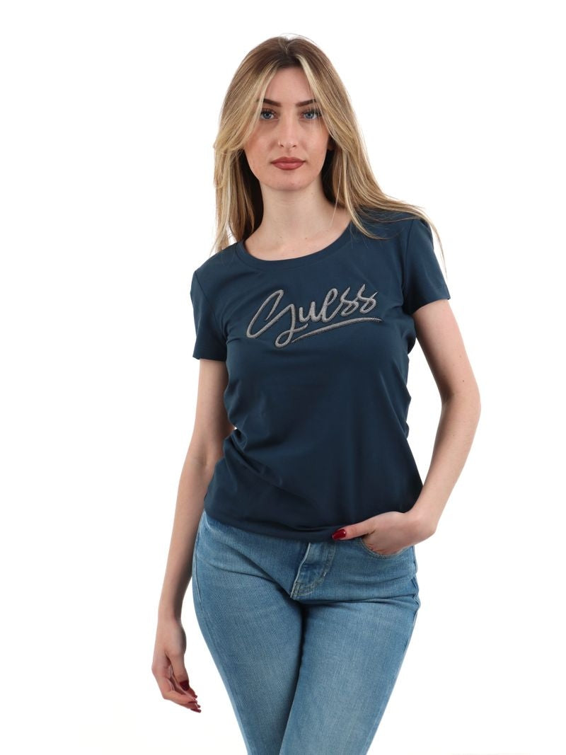 Guess T-shirt Logo con Strass
