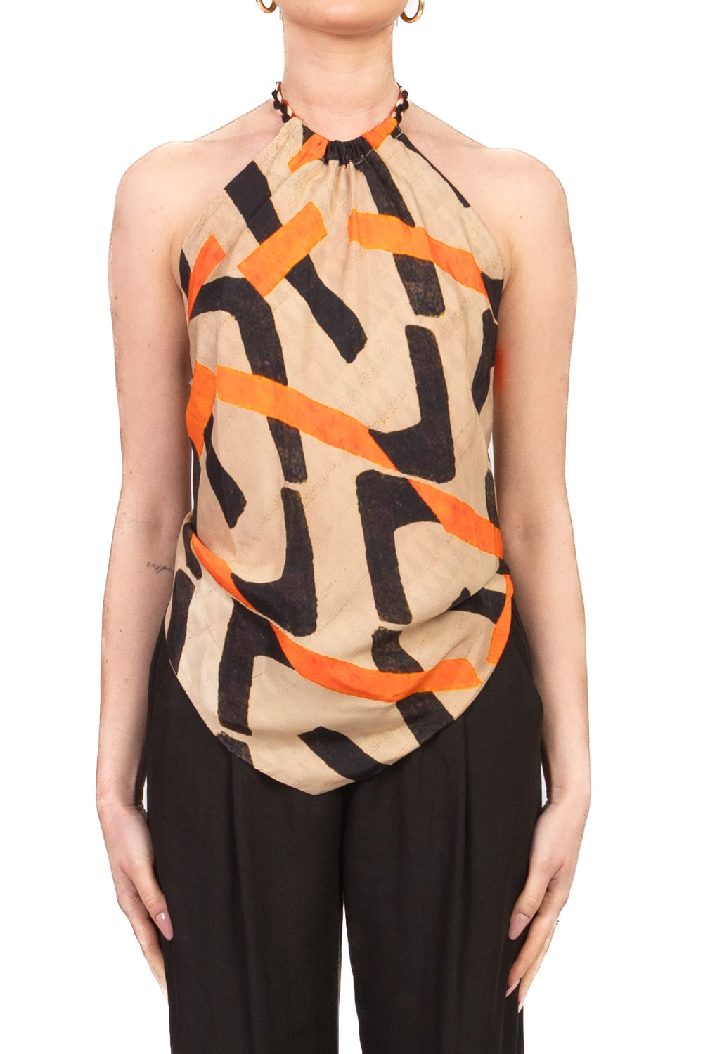 Dixie Canotta con Scolltura ad Incrocio Posteriore
Beige Arancio