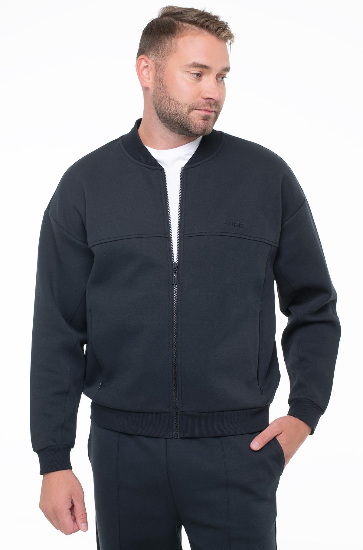 Guess Felpa con cerniera intera Nero