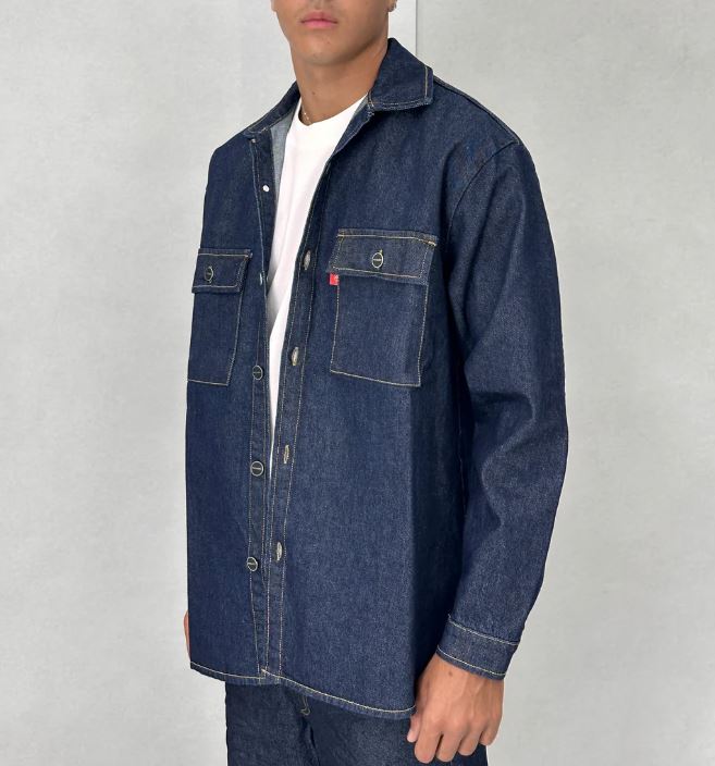 Patriot Camicia Manica Lunga in Jeans Blù