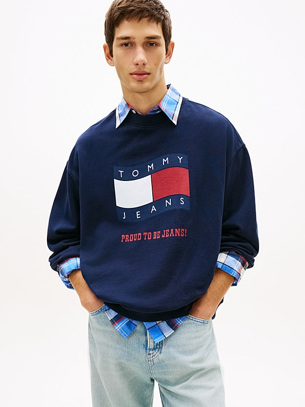 Tommy Jeans Felpa in Spugna con Grafica
Verde