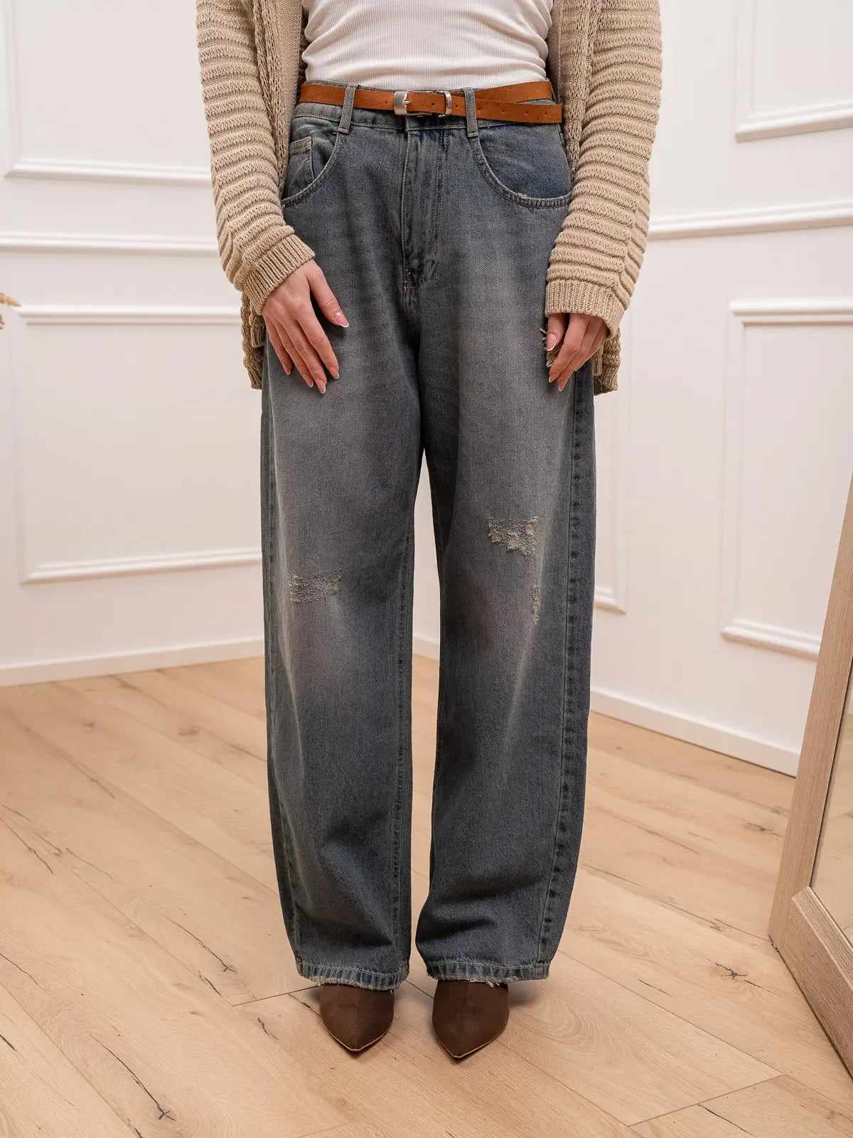 Kontatto Jeans Boyfriend Cinque Tasche Blù