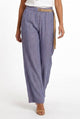 Markup Pantalone Rigato in Lino Azzurro