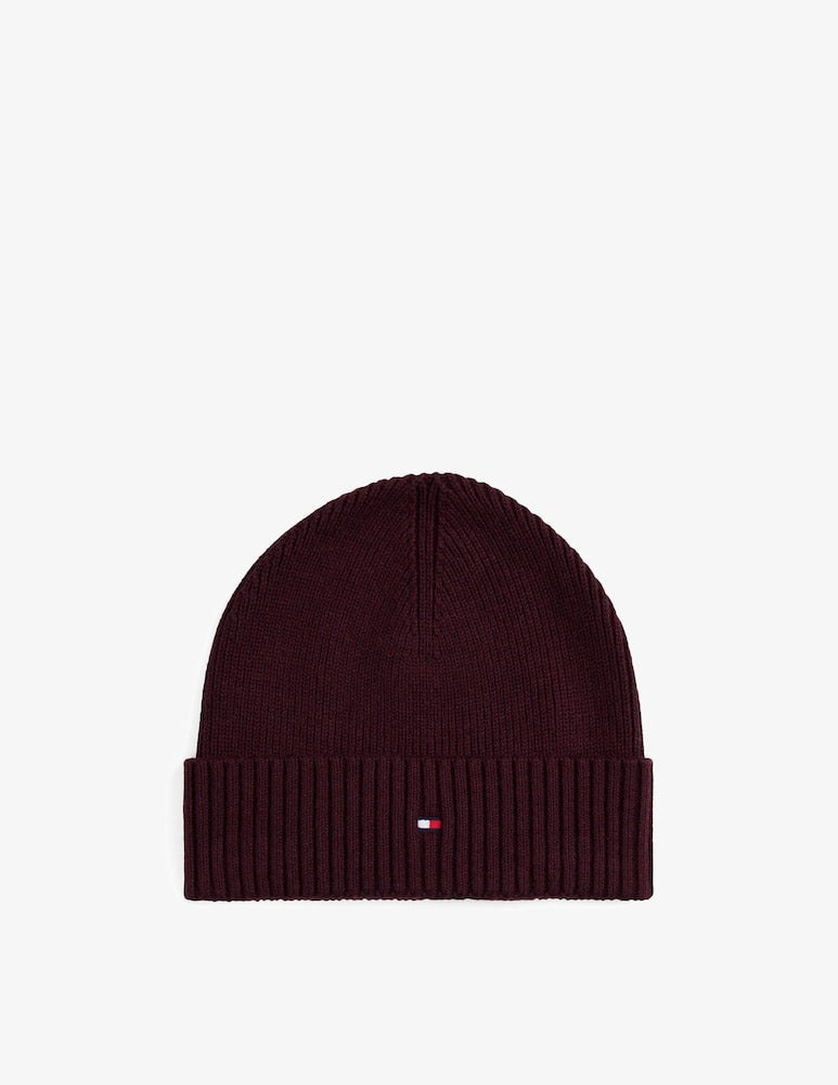 Tommy Hilfiger Berretto con Cashmere e Bandierina Ricamata