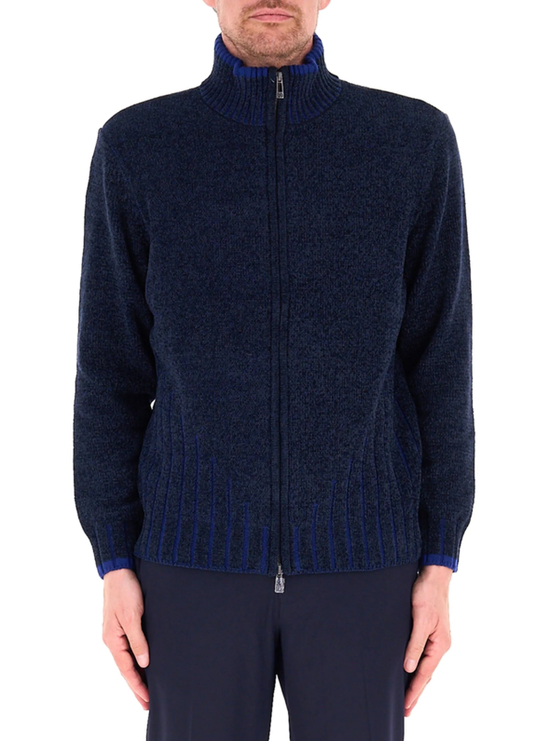 Armani Exchange Cardigan Collo Alto Blù