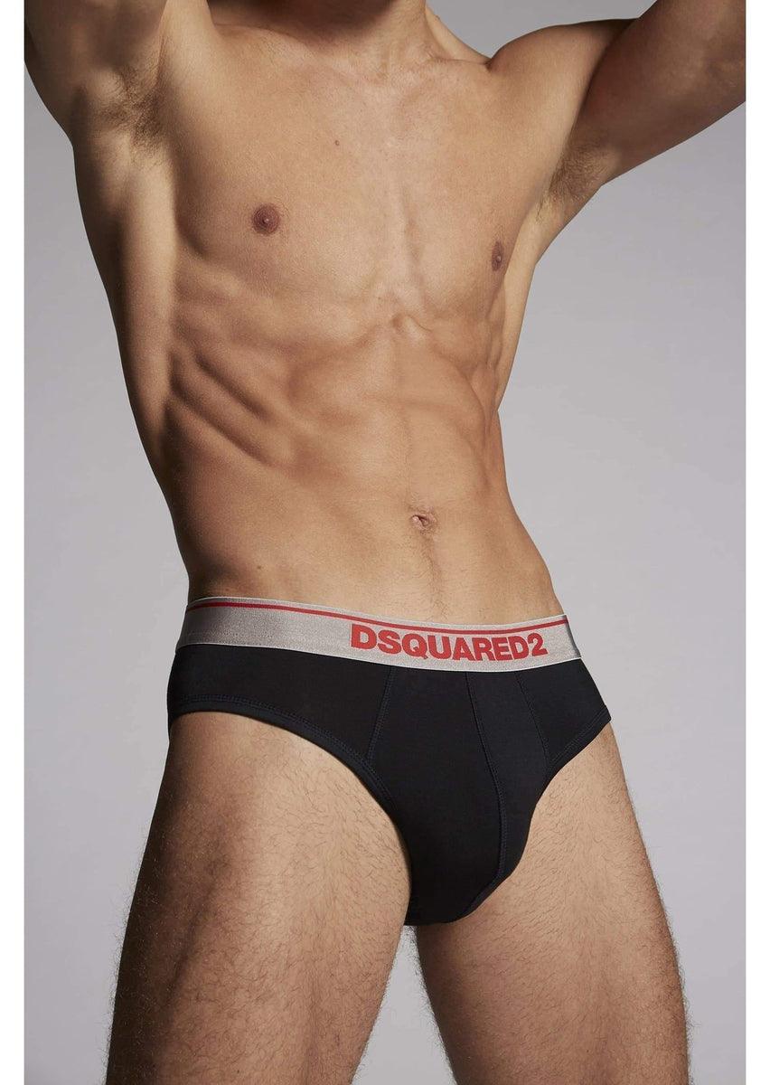 Dsquared2 Slip Bi-pack con Elastico in vita e Logo