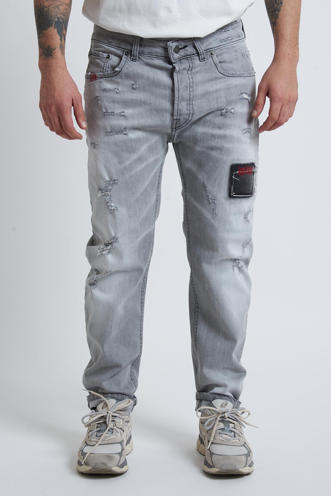 Artik Denim Jeans Cinque Tasche Strappato Grigio