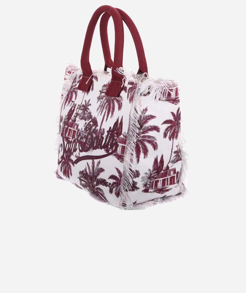 MC2 SAINT BARTH Borsa Vanity Jouy in Canvas  
Bianco Bordeaux