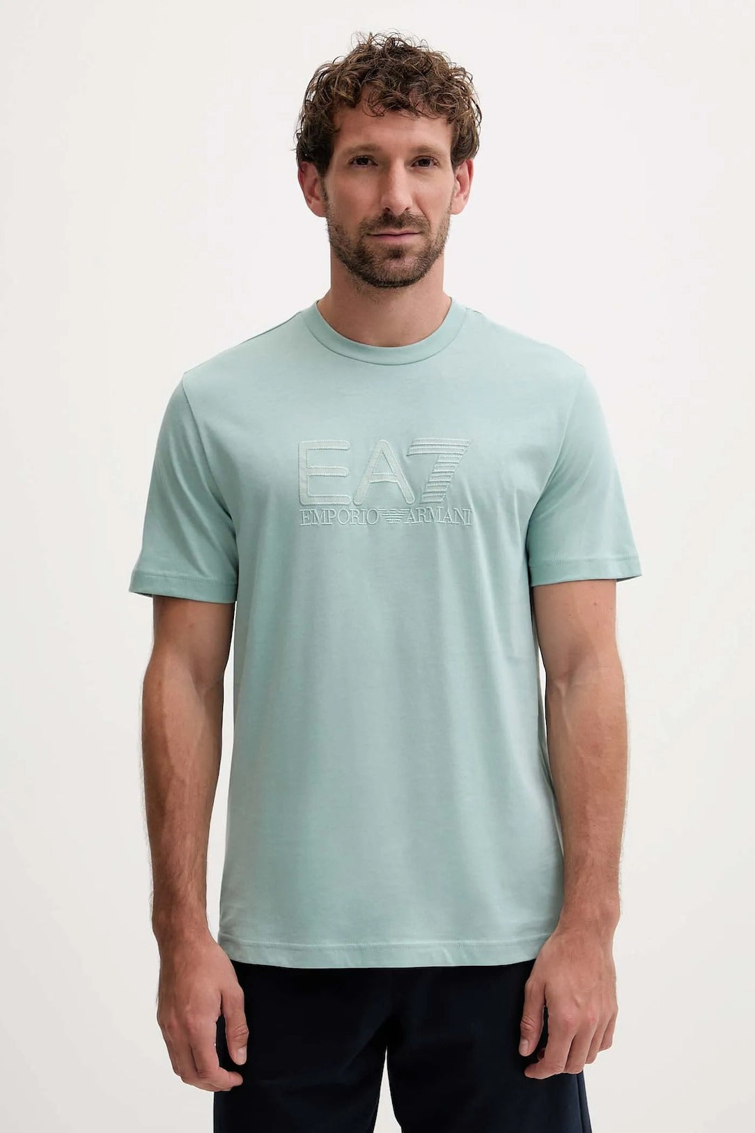 Armani EA7 T-shirt a Maniche Corte con Stampa del Logo