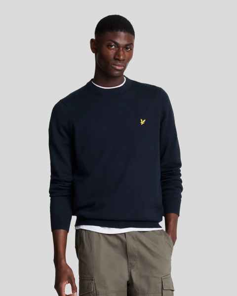 Lyle & scott Maglia Girocollo in Cotone Merino