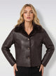 Markup Giubbino Reversibile in Similpelle Marrone