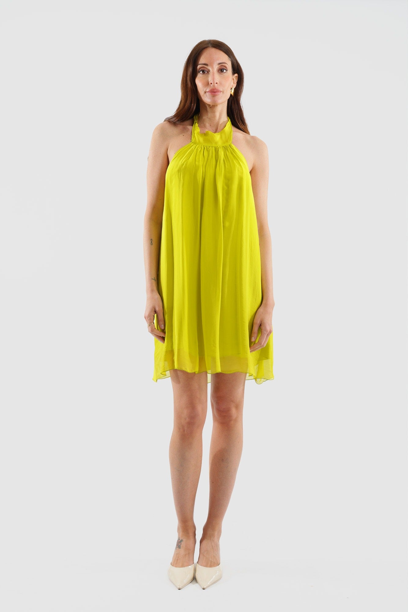 Haveone Mini Dress con Scollatura Dietro