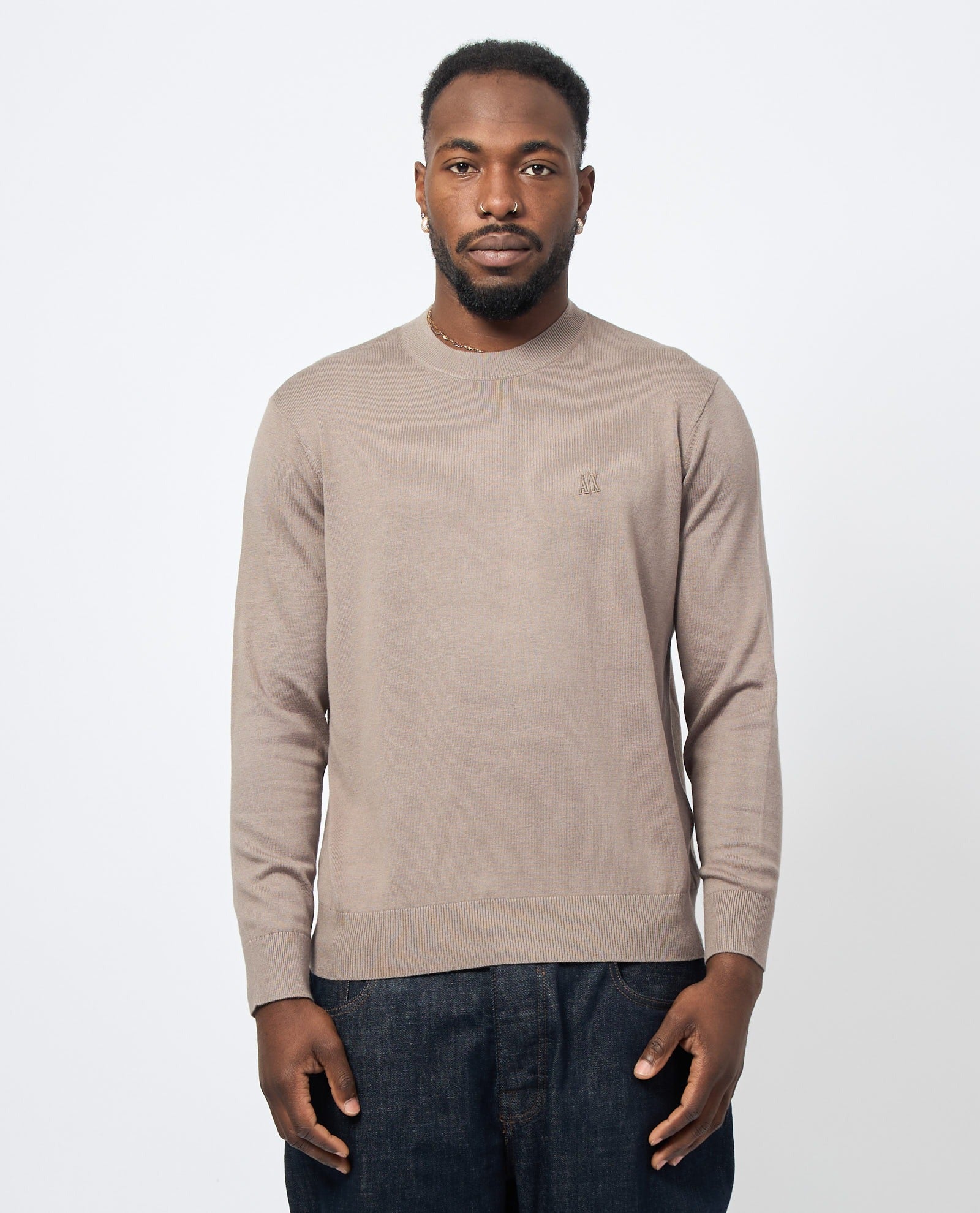 Armani Exchange Maglione Girocollo in Misto Cotone
Beige Scuro