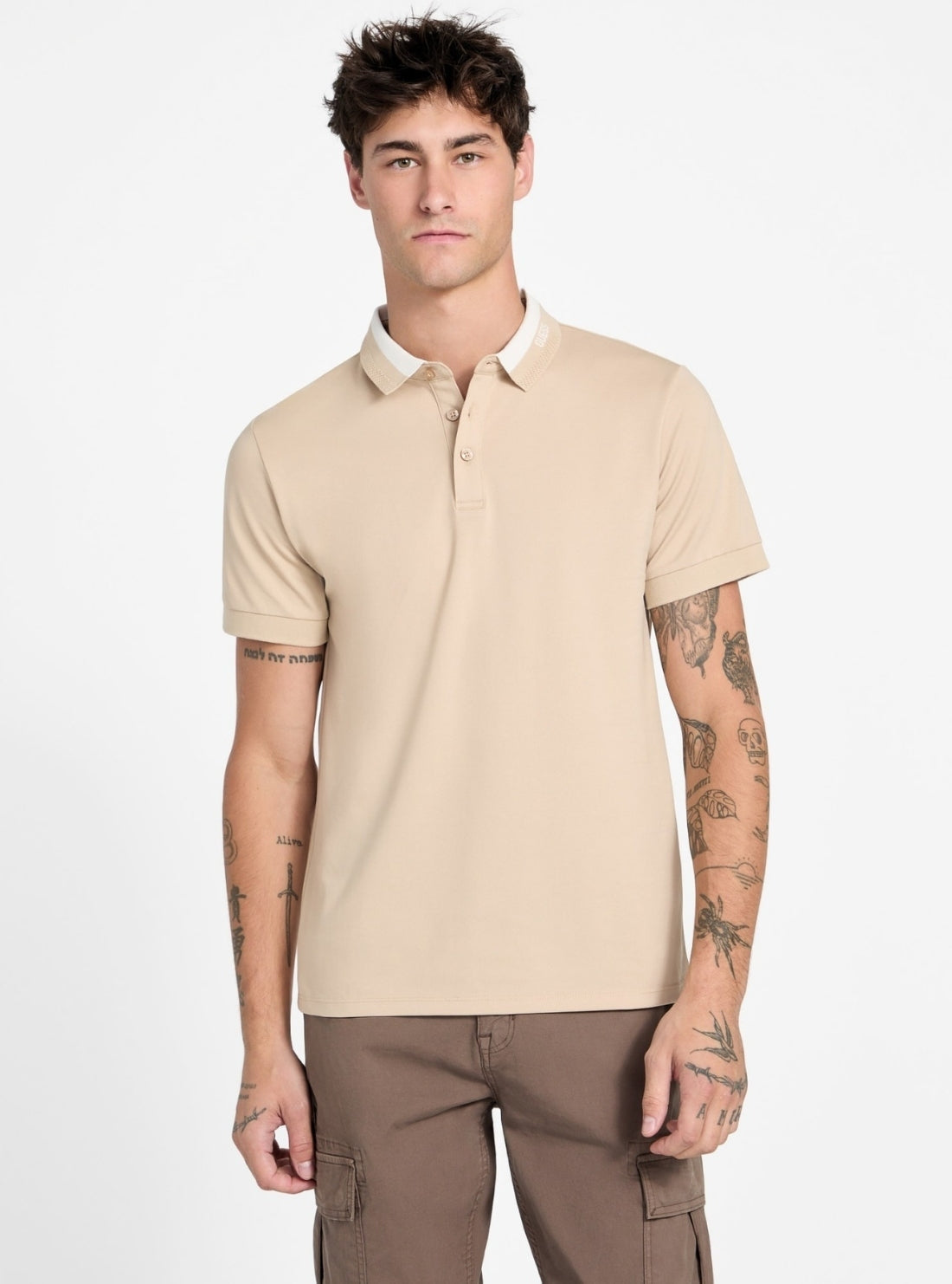 Guess Polo con Colletto Bianco Eco