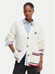 Tommy Jeans Cardigan Oversize in Maglia con Righe Global Bianco