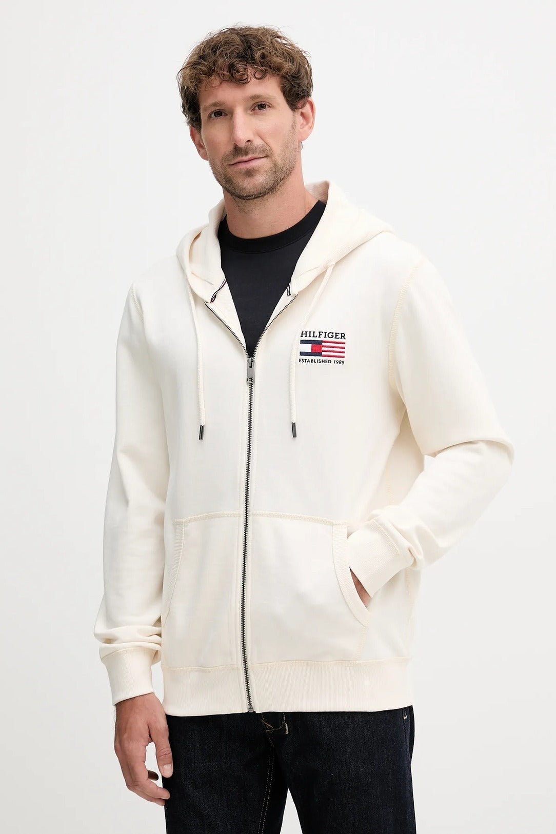 Tommy Hilfiger Felpa con Distintivo Tommy American Beige