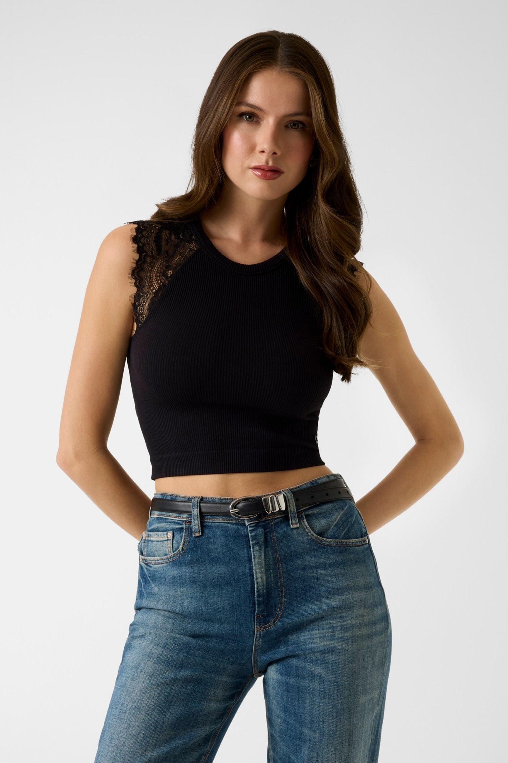 Guess Canotta in Pizzo Nero