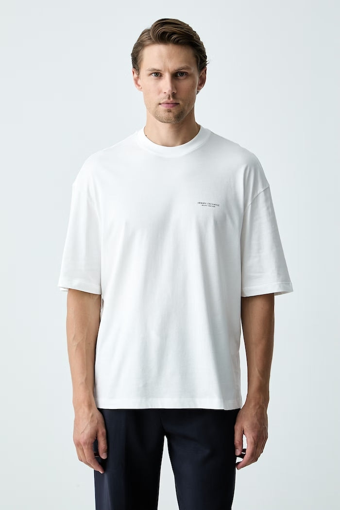 Armani Exchange T-shirt a Maniche corte in Jersey di Cotone