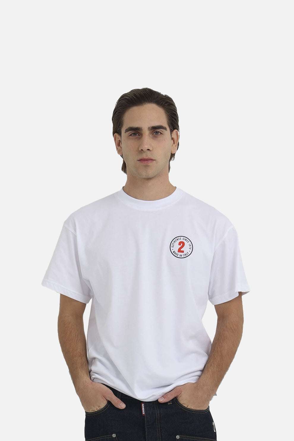 G2 Firenze T-shirt Regular Fit con Logo Heart Bianco