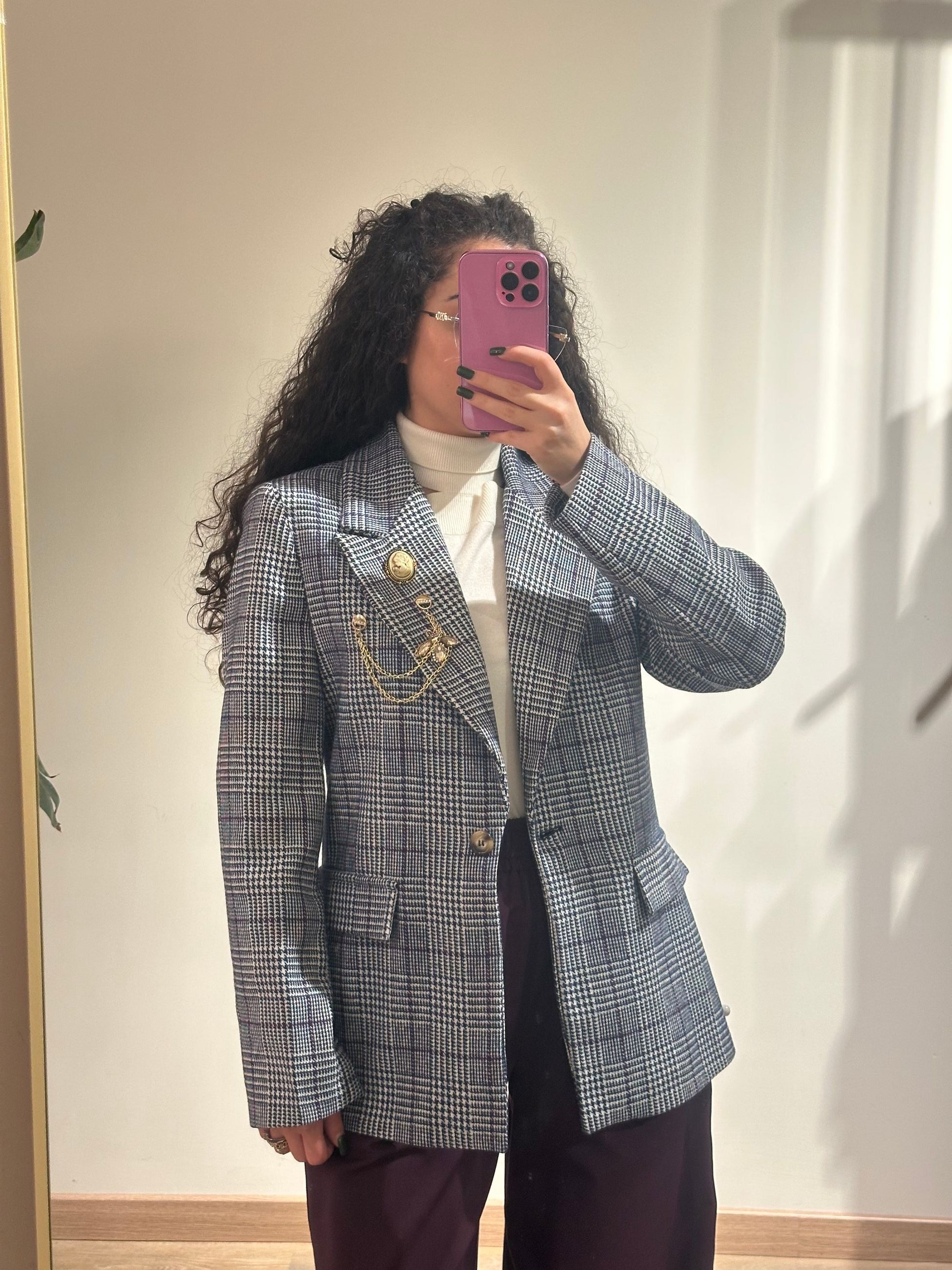 Vicolo Giacca Check con Spille