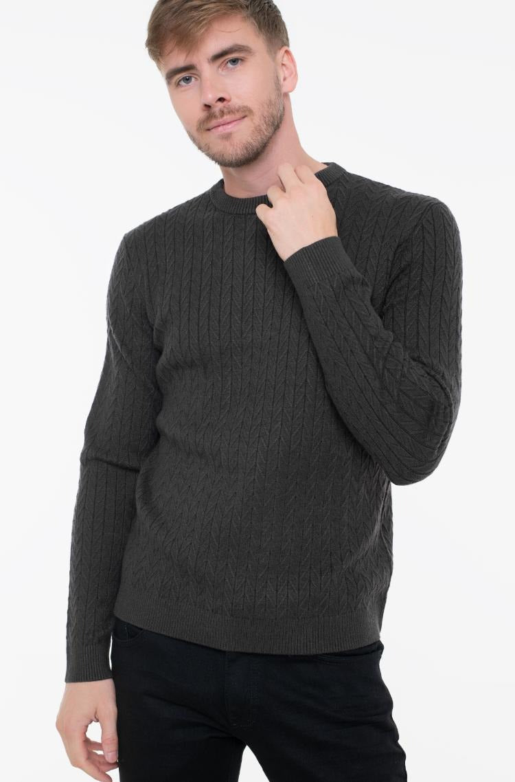 Guess Maglione Ivan Chevron Girocollo con Trama Spigata.
Grigio