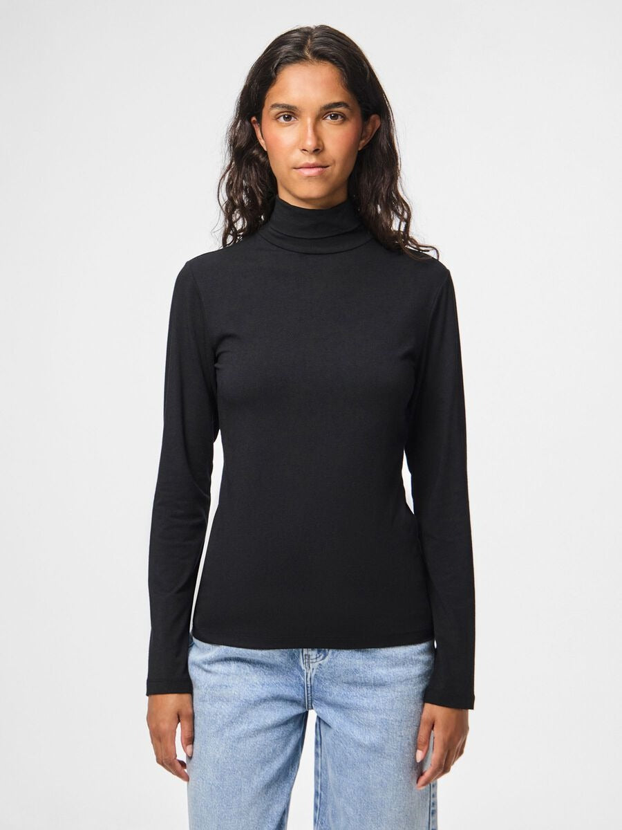 Pieces Maglia Roll Neck Dolcevita Nero