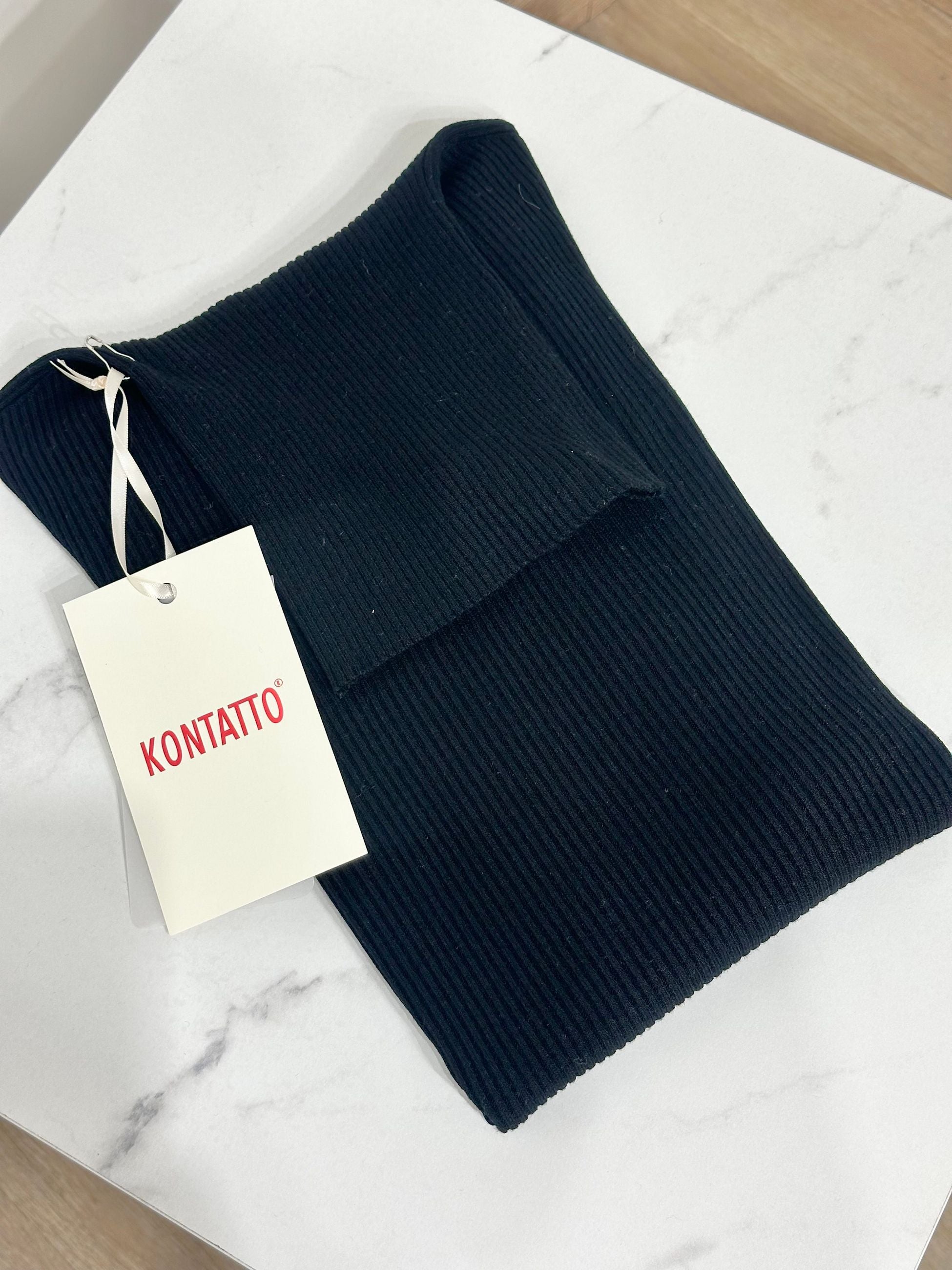 Kontatto Dolcevita Slim-Fit in Maglia a Coste