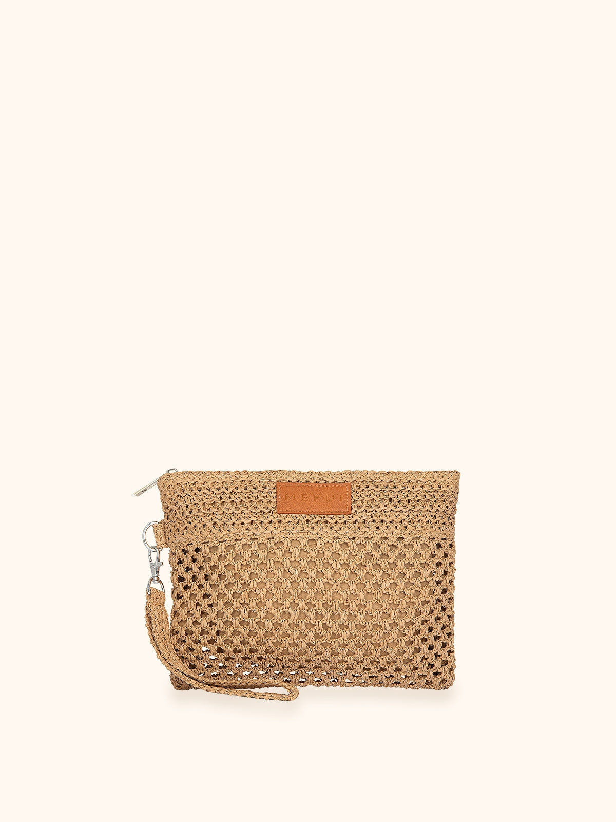 Me fui Mini Pochette in Rafia Beige