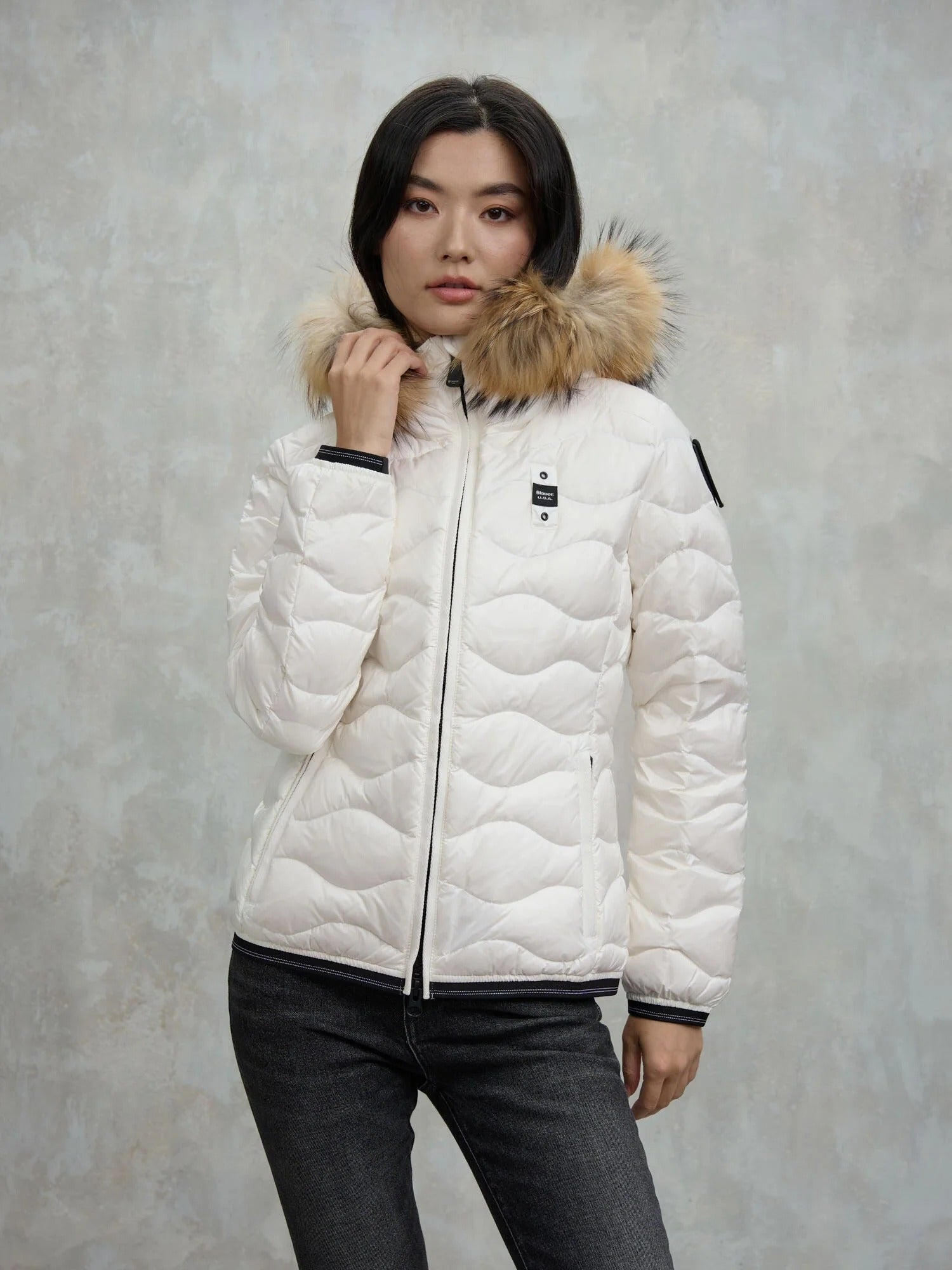 Blauer USA Piumino con Bordo in Pelliccia Alide