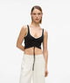 Karl Lagerfeld Jeans Canotta arricciata con scollo a V Nero