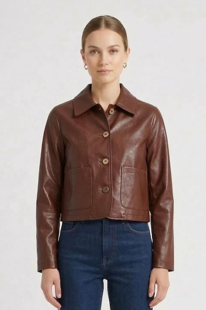 Markup Giubbino in ecopelle Marrone