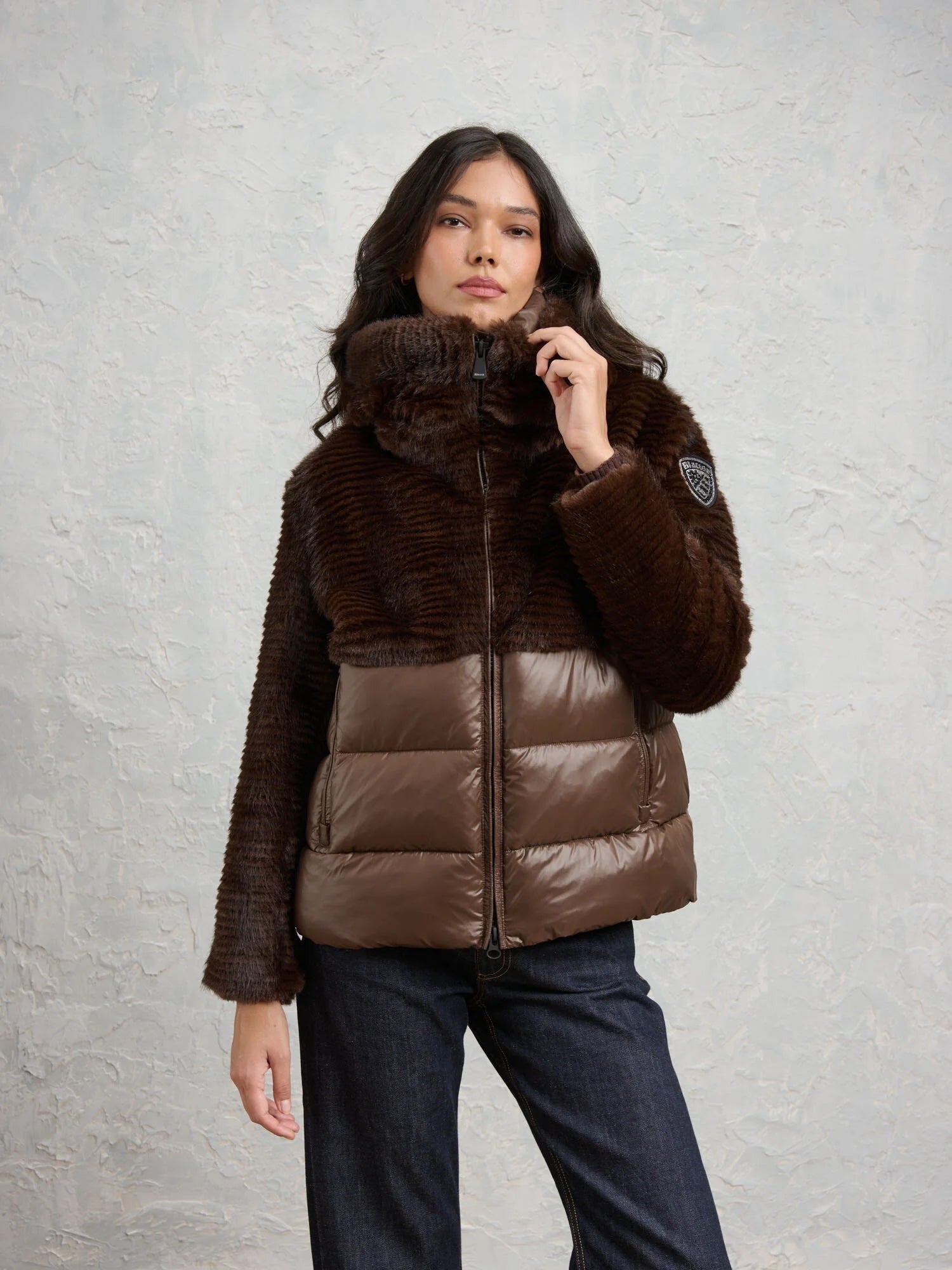 Blauer Usa Giubbetto in  Nylon con Pelliccia Eco  FANEVIL