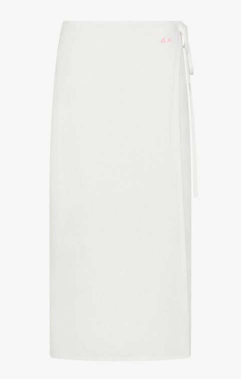 Sun68 Gonna Pareo in Cotone Bianco