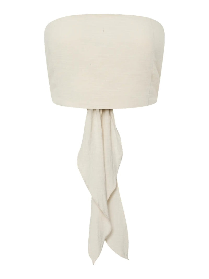 Pieces Top Crop con Fusciacca Beige