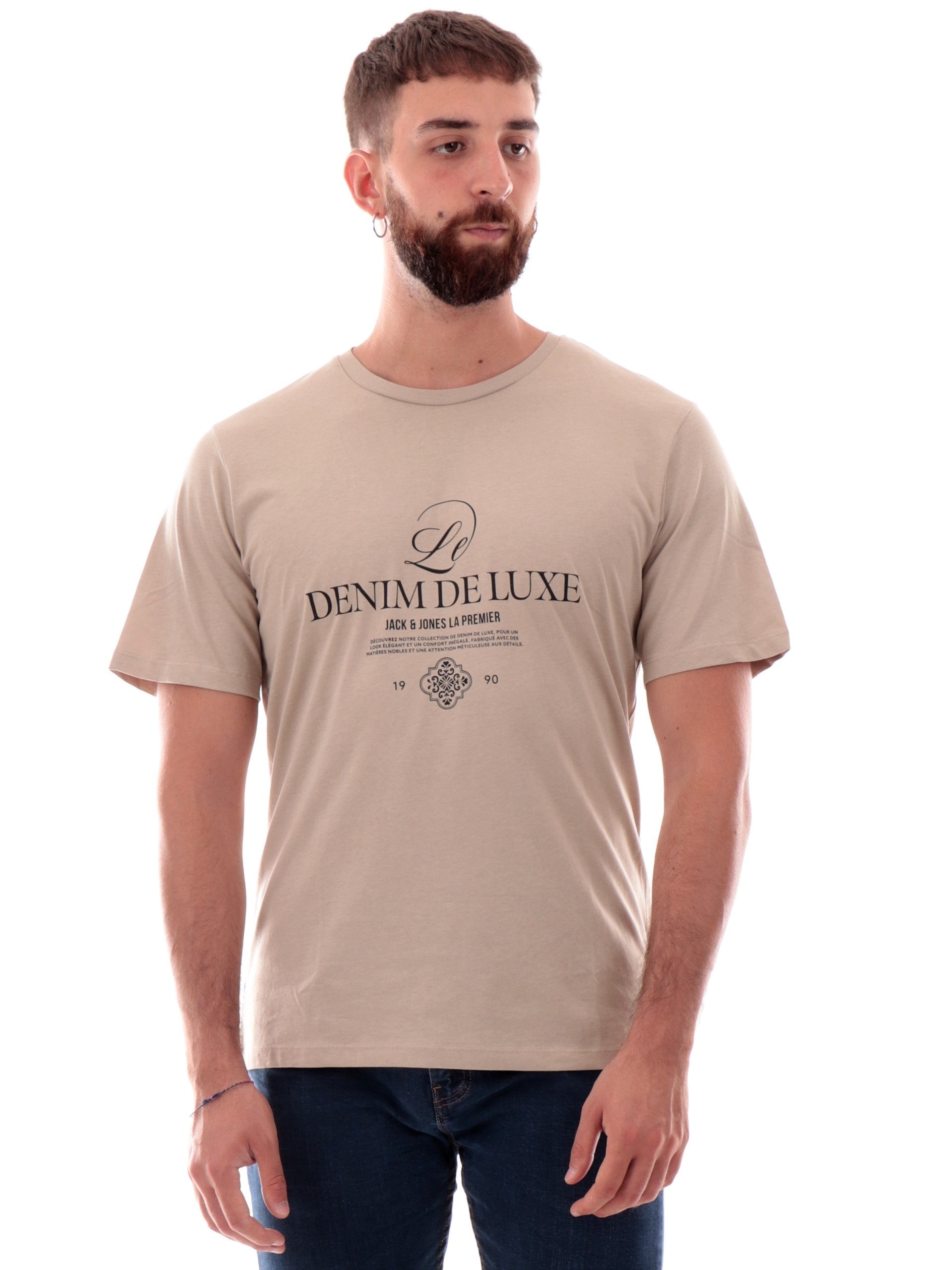 Jack & Jones T-shirt Girocollo con Maxi Stampa Deluxe