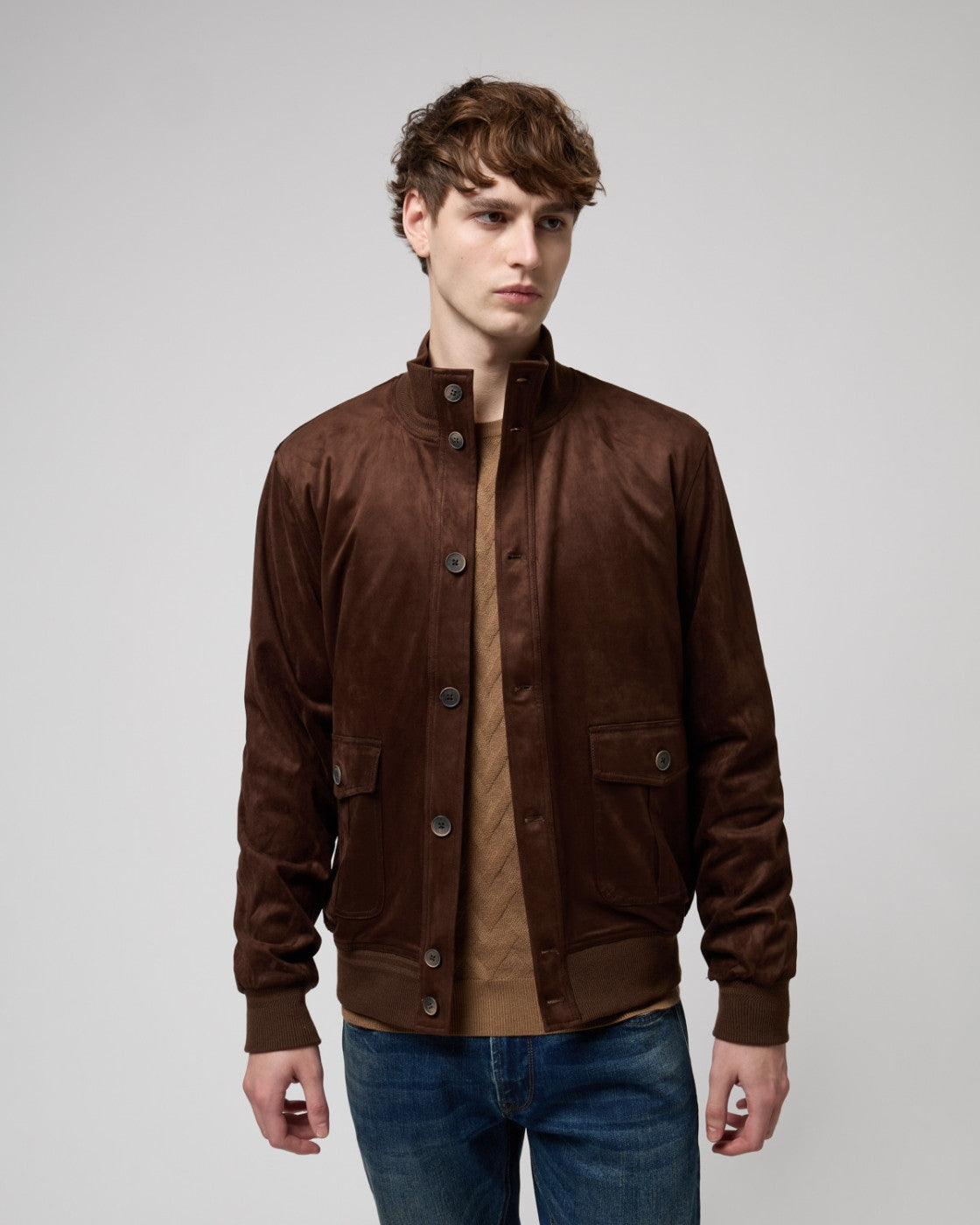 Gianni Lupo Bomber in Faux-Suede